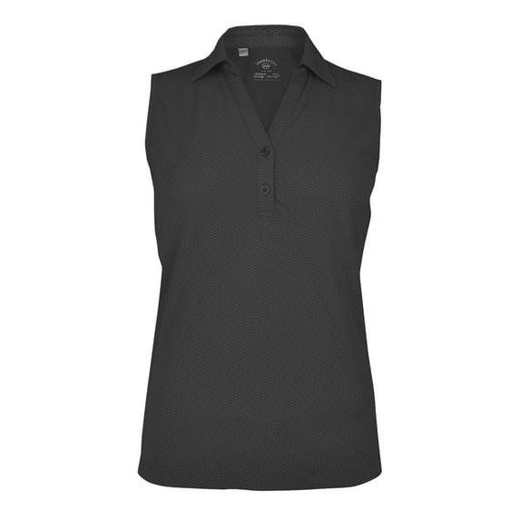 Monterey Club Women's X-Cool Collection Oval Texture Solid Polo Sleeveless Shirt #4143