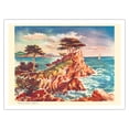 thumbnail image 1 of Monterey Coastline California - United Air Lines - Vintage Travel Poster by Joseph Fehér c.1948 - Bamboo Fine Art 290gsm Paper (Unframed) 12x16in, 1 of 4