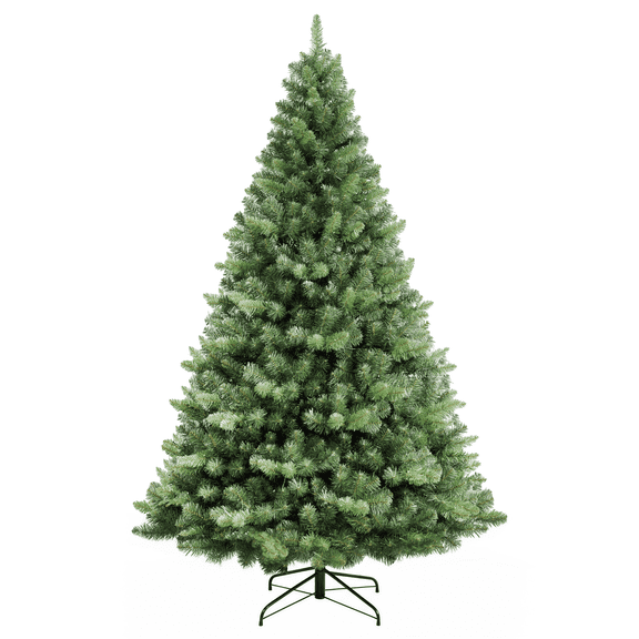 Jingle Joy 6 ft Monterey Fir Deluxe Hinged Artificial Christmas Tree, 604 Branch Tips with Light Green Tip Contrast, Unlit, Realistic Full Shape, Metal Stand Included