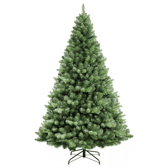Jingle Joy 9 ft Monterey Fir Deluxe Hinged Artificial Christmas Tree, 1900 Branch Tips with Light Green Tip Contrast, Unlit, Realistic Full Shape, Metal Stand Included