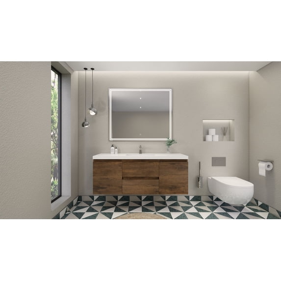 Monterey Floating Bathroom Vanity with Reinforced Acrylic Sink Top 24" - 84"