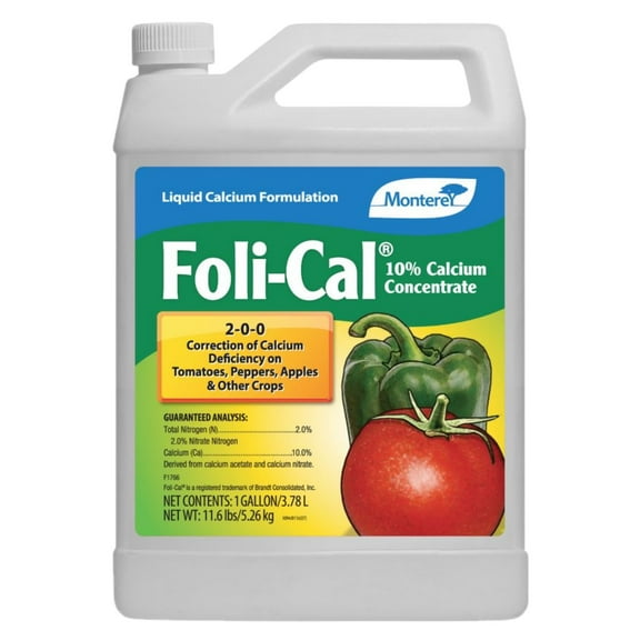 Monterey Foli-Cal Liquid Calcium Concentrate Formula 2-0-0 Fertilizer, 1 Gallon