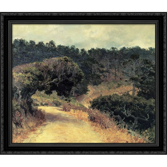 Monterey Forest 34x28 Large Black Ornate Wood Framed Canvas Art by Guy Rose