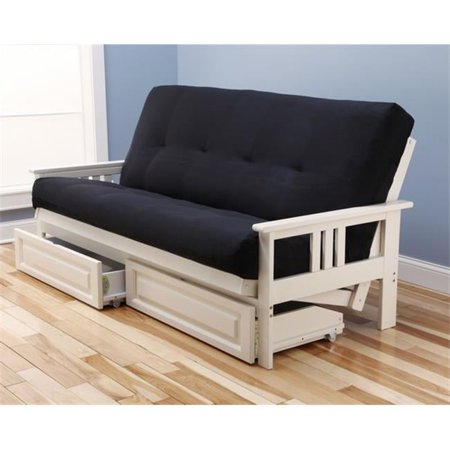 Monterey Frame Suede Mattress & Storage Drawers, Black - Black