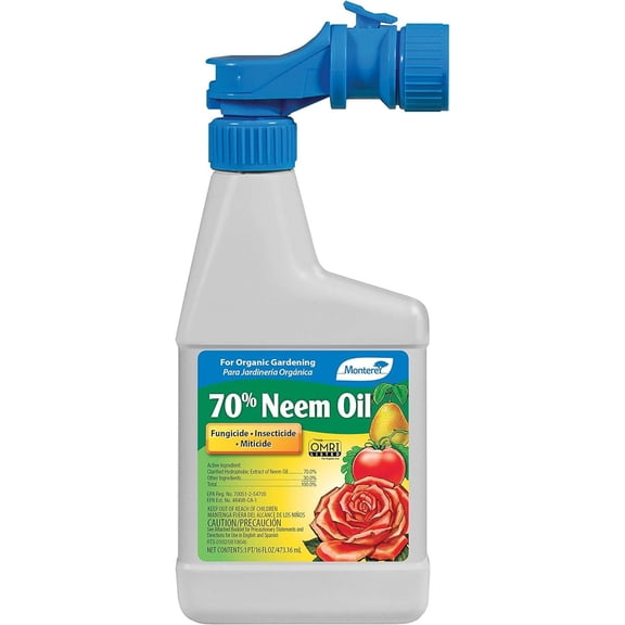 Monterey LG 6145 70% Neem Oil Ready-To-Spray Insecticide, Miticide, & Fungicide, 16 oz