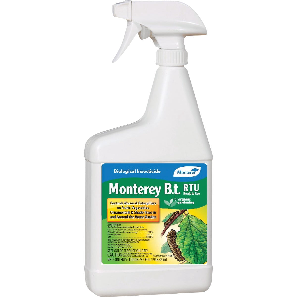 Monterey LG 6338 Bacillus Thuringiensis (B.t.) Worm And Caterpillar Killer Treatment Spray, 32 Ounce