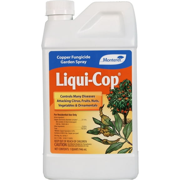 Monterey Liqui-Cop Copper Fungicide Garden Spray Concentrate, 1 Quart