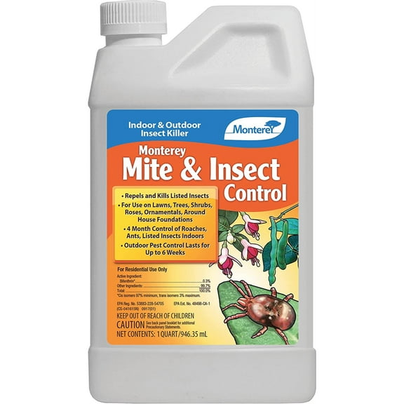 Monterey Mite & Insect Control Insect Spray for Home and Garden, 32 Ounces