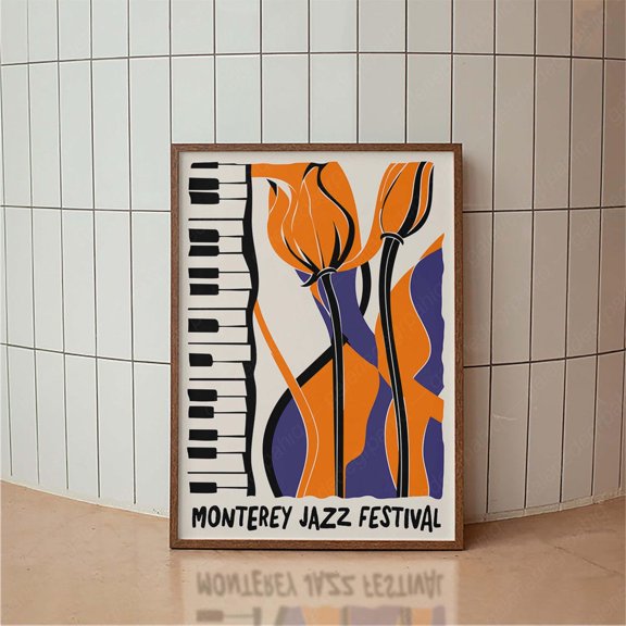 Monterey Music Festival California Abstract Concert Vintage Poster