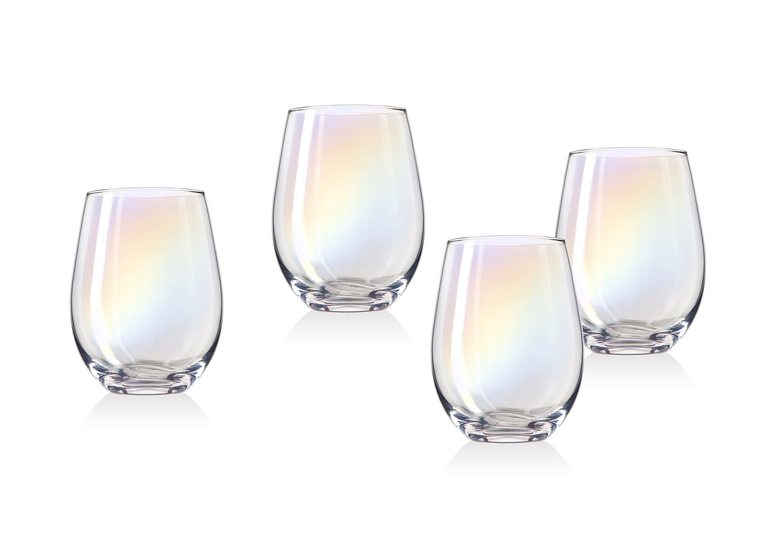 Elegant Iridescent 19 oz. Stemless Wine Glass Set for Sophisticated Sipping
