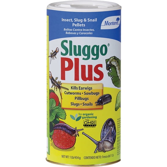 Monterey Sluggo Plus Insect, Slug & Snail Pellets For Organic Gardening - 1 lb Box No LG6575