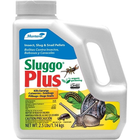 Monterey Sluggo Plus Outdoor Slug & Snail Killer Bait, 2.5 lbs