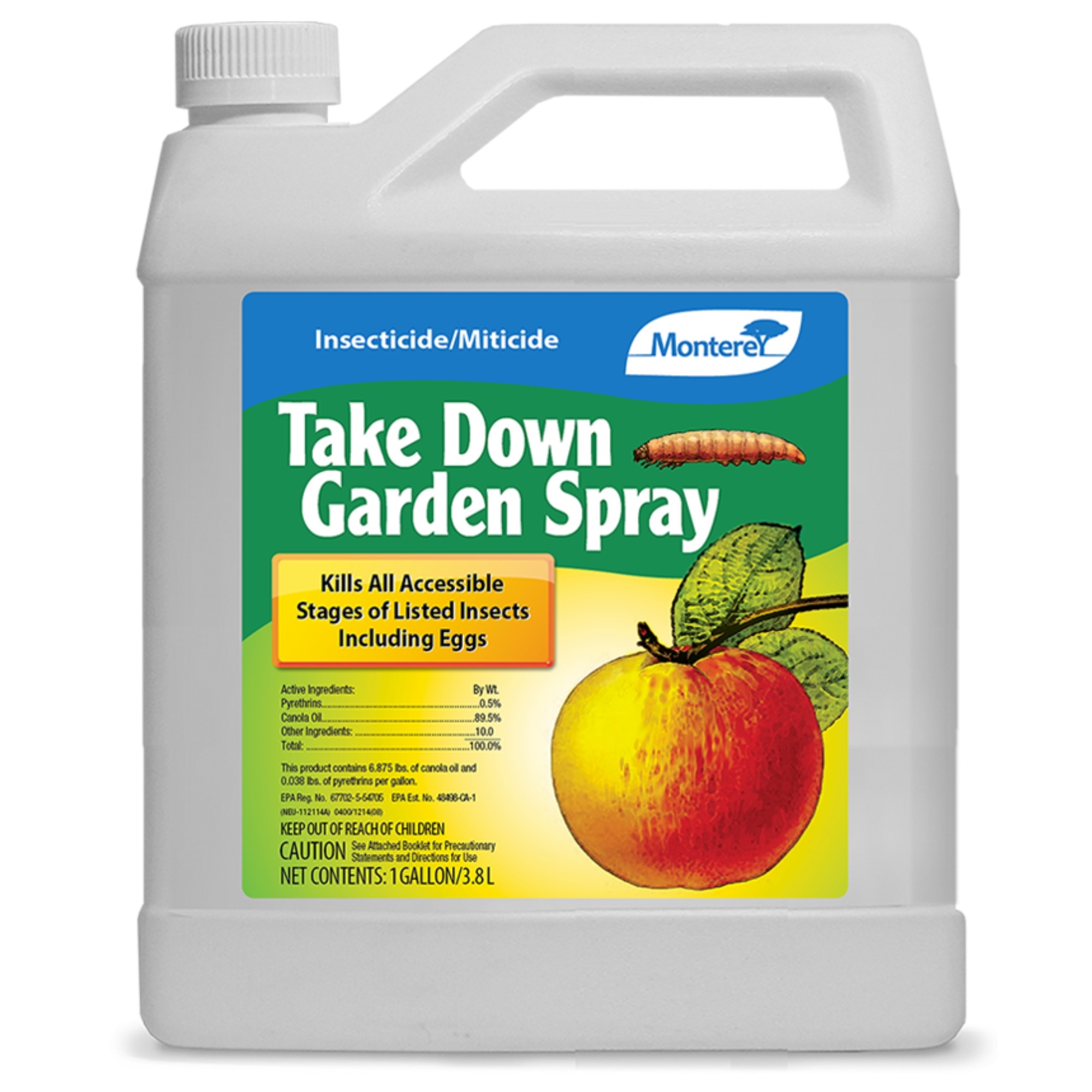 Monterey Take Down Garden Liquid Insecticide and Miticide, 1 Gallon