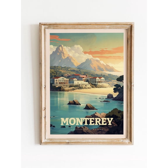 Monterey Travel Poster – Vintage Travel Art – Wall Decor Wall Art, Modern Wall Decor, 8x12 UNFRAMED