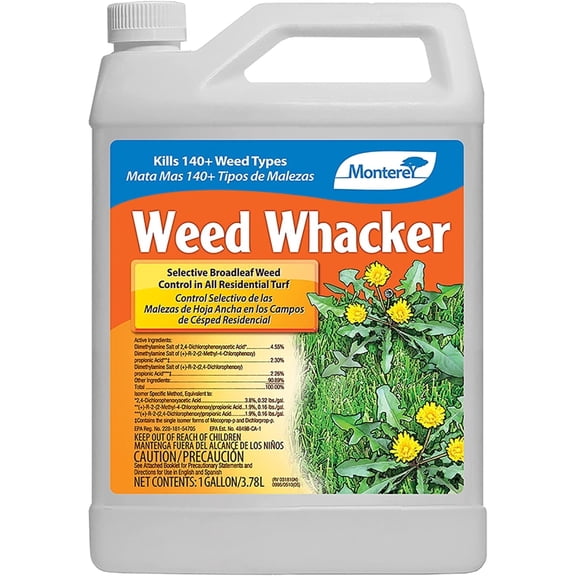 Monterey Weed Whacker Selective Broadleaf Weed Control, Residential Turf, Concentrate, 1 Gal