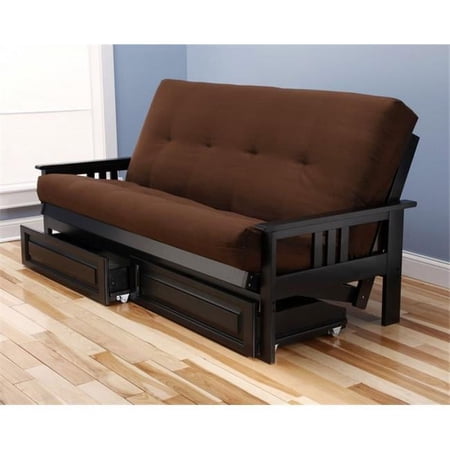 Monterey-frame Suede--Mattress & Storage Drawers, Brown - Brown