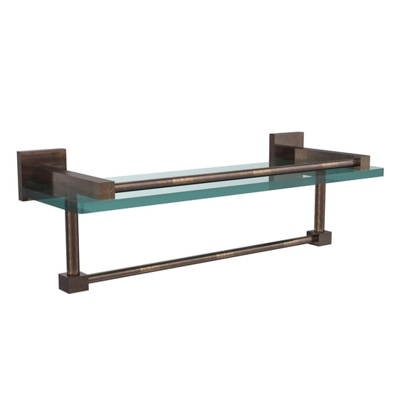 Montero Collection 16 Inch Gallery Glass Shelf with Towel Bar