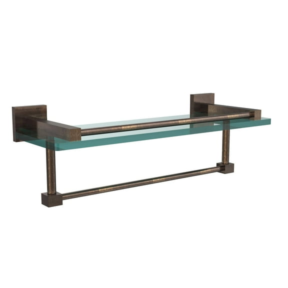 Montero Collection 16 Inch Gallery Glass Shelf with Towel Bar