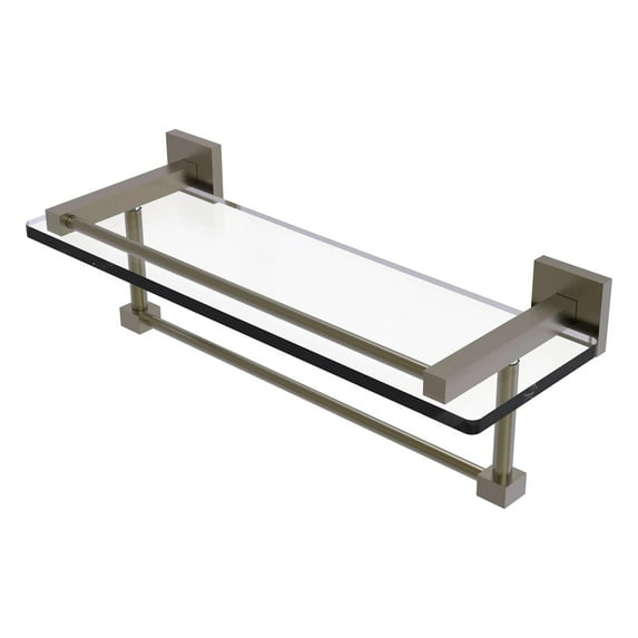 Montero Collection 16 Inch Gallery Glass Shelf with Towel Bar