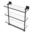 thumbnail image 1 of Montero Collection 16 Inch Triple Tiered Glass Shelf with integrated towel bar, 1 of 11
