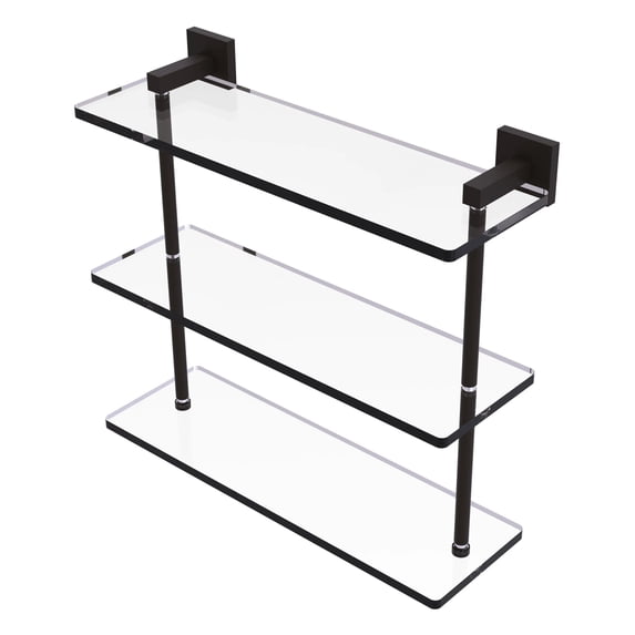 Montero Collection 16 Inch Triple Tiered Glass Shelf