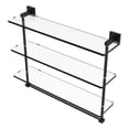 thumbnail image 1 of Montero Collection 22 Inch Triple Tiered Glass Shelf with integrated towel bar, 1 of 11