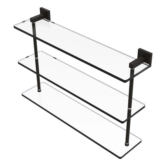 Montero Collection 22 Inch Triple Tiered Glass Shelf