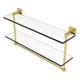 thumbnail image 1 of Montero Collection 22 Inch Two Tiered Glass Shelf with Integrated Towel Bar, 1 of 11