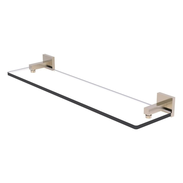 Montero Collection Glass Vanity Shelf with Beveled Edges - Antique Pewter / 22 Inch