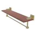 thumbnail image 1 of Montero Collection Solid IPE Ironwood Shelf with Integrated Towel Bar - Satin Brass / 22 Inch, 1 of 5