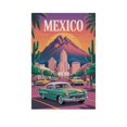 thumbnail image 1 of Monterrey Retro City Travel Poster with Sunset Mountains And Palm-lined Streets Print Poster, 1 of 8