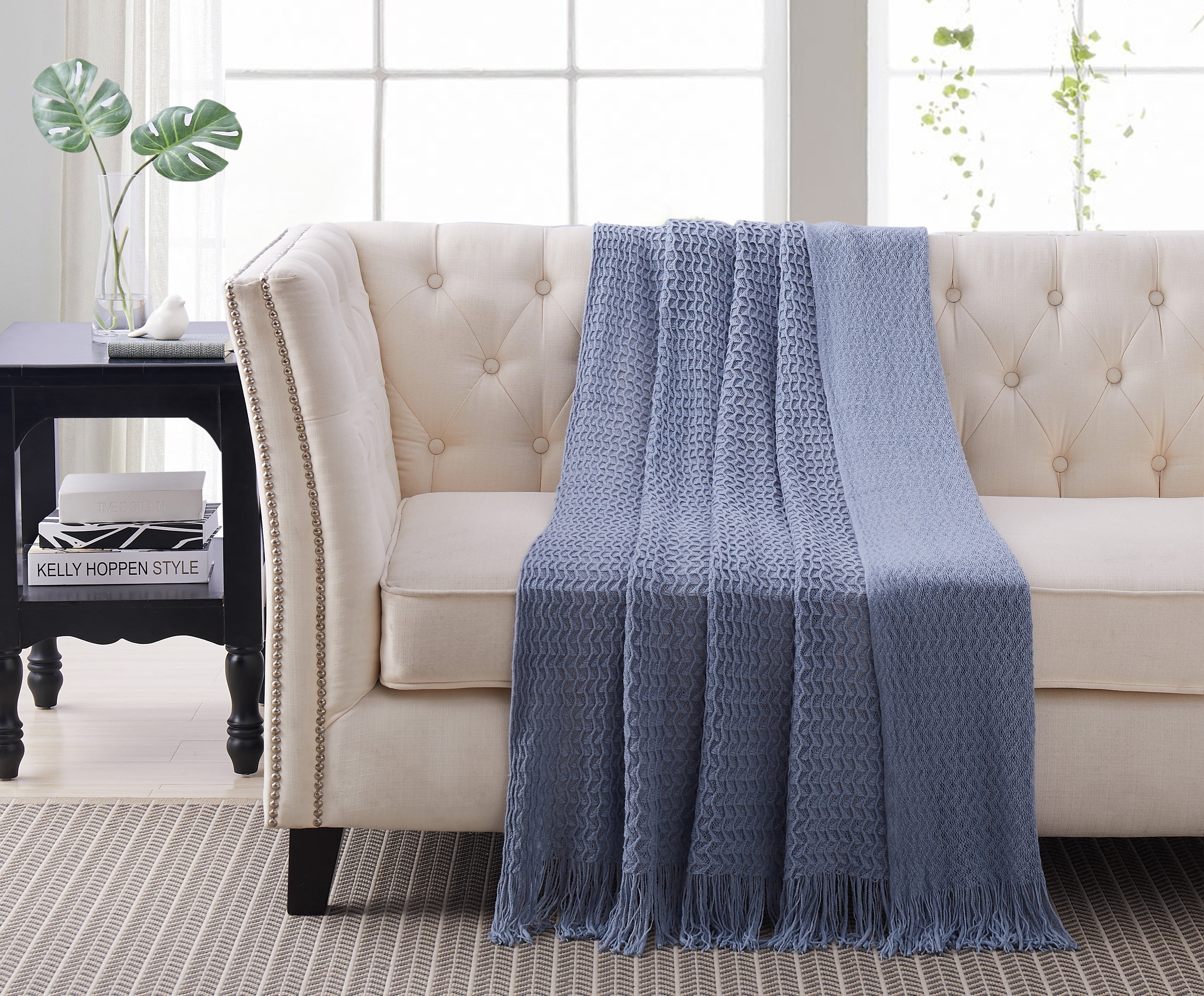Montesori Sweater Throw Blue