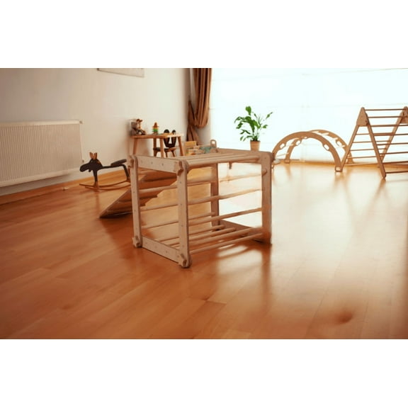 Montessori Activity Cube | Foldable & Transformable 9 in 1 Climbing Cube for Toddlers & Kids | Indoor Climbing Cube | Montessori Climbing Foldable Activity Cube (Cube + Ledder Ramp)