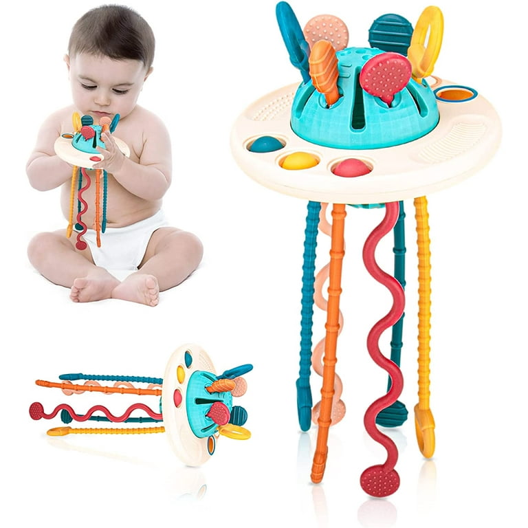 Montessori Baby Toys Unique Ufo Design Soft Silicone Pull String Helps Teething Toddlers Sensory Development and Color Recognition Suitable for 6 12 Months Infants Boys and Girls Gifts. Walmart