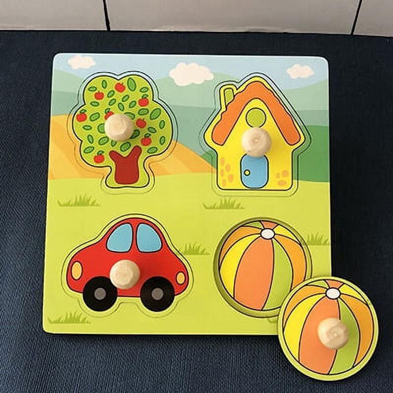 Wooden Toys Rattles Educational Toy Rainbow Blocks Montessori Baby Colorful Kids Music