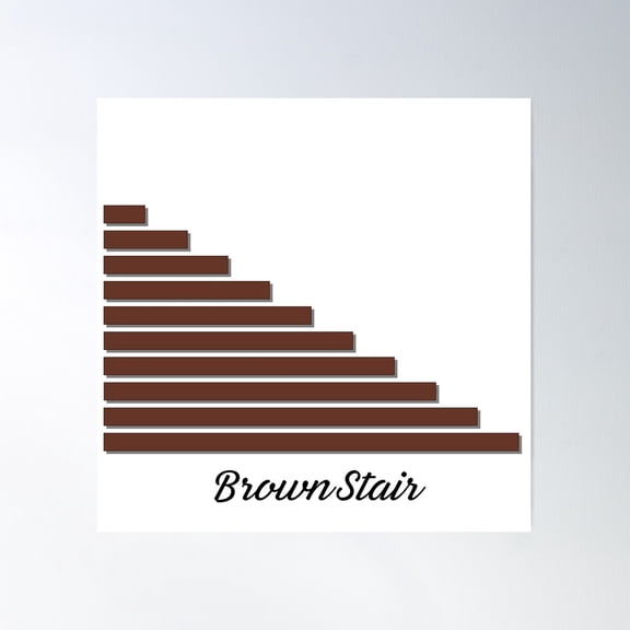 Montessori Brown Stair Poster Wall Art, Modern Wall Decor For Living Room Bedroom, 24x24 UNFRAMED
