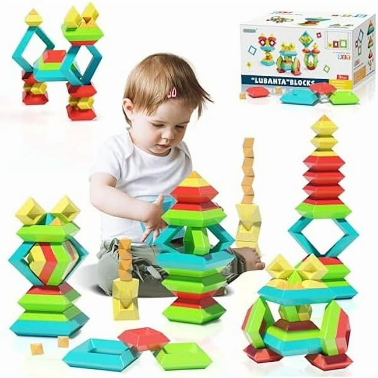 Block Play Year Old Stacking Blocks Montessori Building Blocks For - Main Image