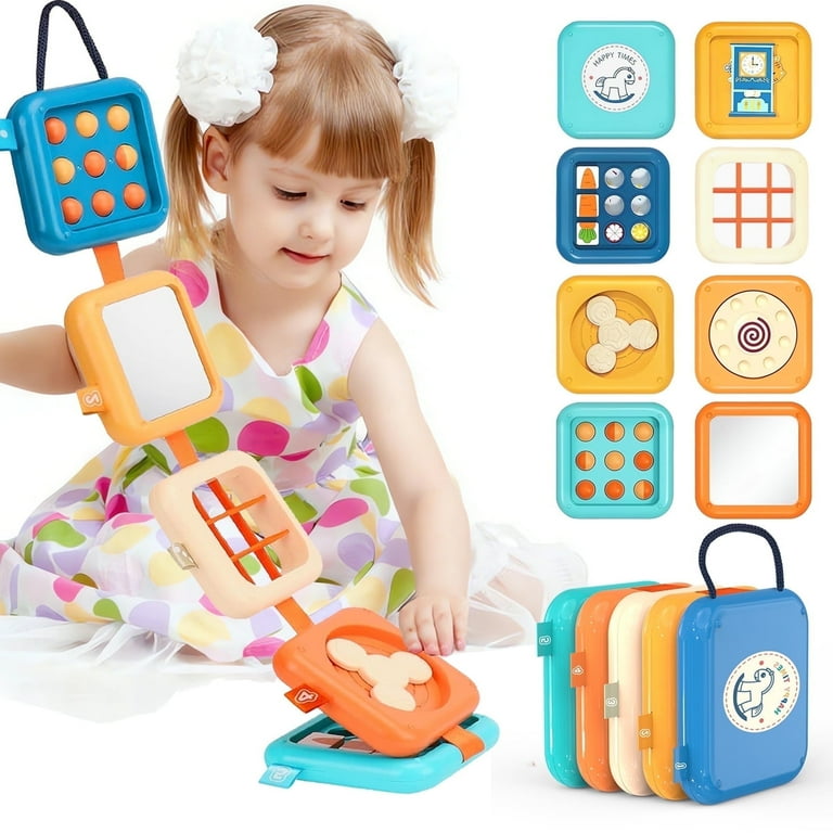 Montessori Busy Board for Year Old 8-in-1 Sensory Travel