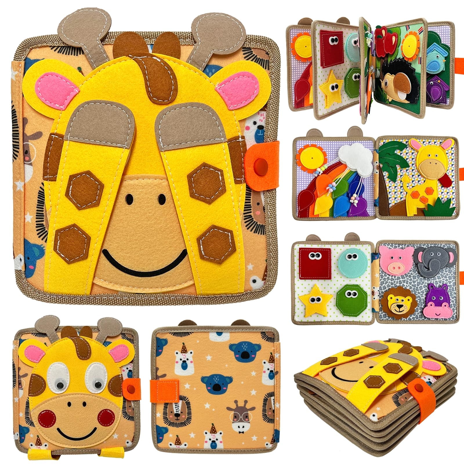 MDINGTD Busy Book for Toddlers, 30 Themes Montessori Preschool Learning Act : Montessori Busy Book for Toddlers 1-3, Felt Quiet Book