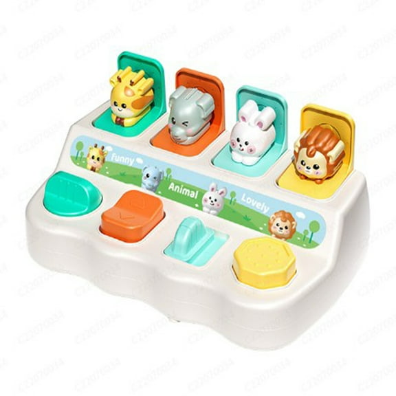 Montessori Cause and Effect Toy for 6-12 Months Baby Boys Girls, Push Button Pop Up Animal Baby Toy, Interactive Sensory Toys for 1 2 3 Year Old Toddlers, Educational Toy for Infants 9 10 11 Months