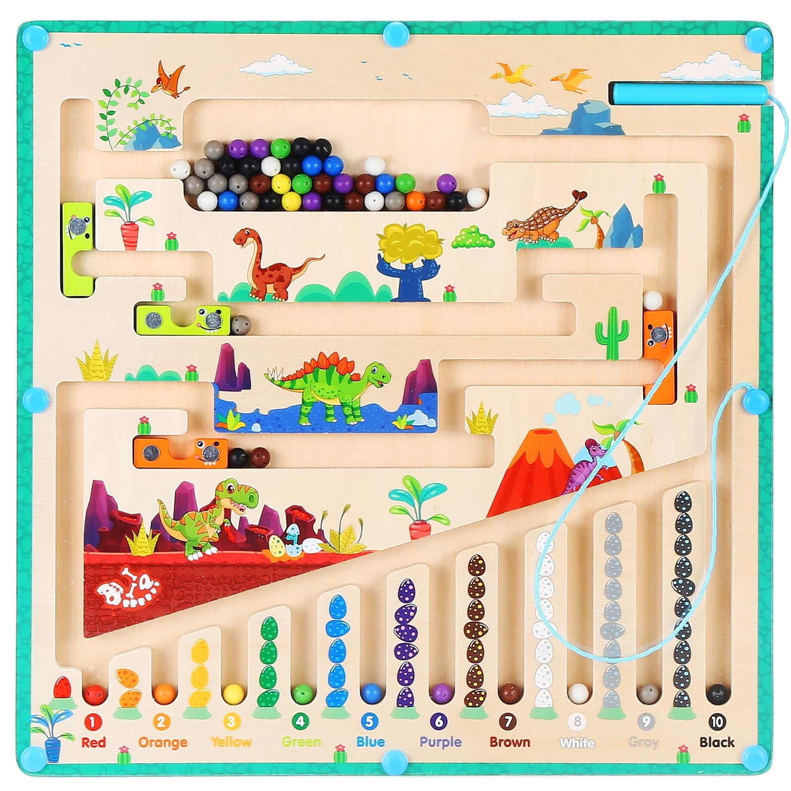 Montessori Educational Learning Toys for Toddlers 1 2 3 4 5 Year Old Wooden Puzzle Activity Board Magnetic Color and Number Maze Fine Motor Skills Toys Gift for Kids Boys Girls Walmart Business Suppli...