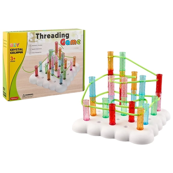 Montessori Educational Science DIY String Puzzle Stacking Toys for Indoor and Outdoor Learning Adventure, 8.278.27 inch, Green