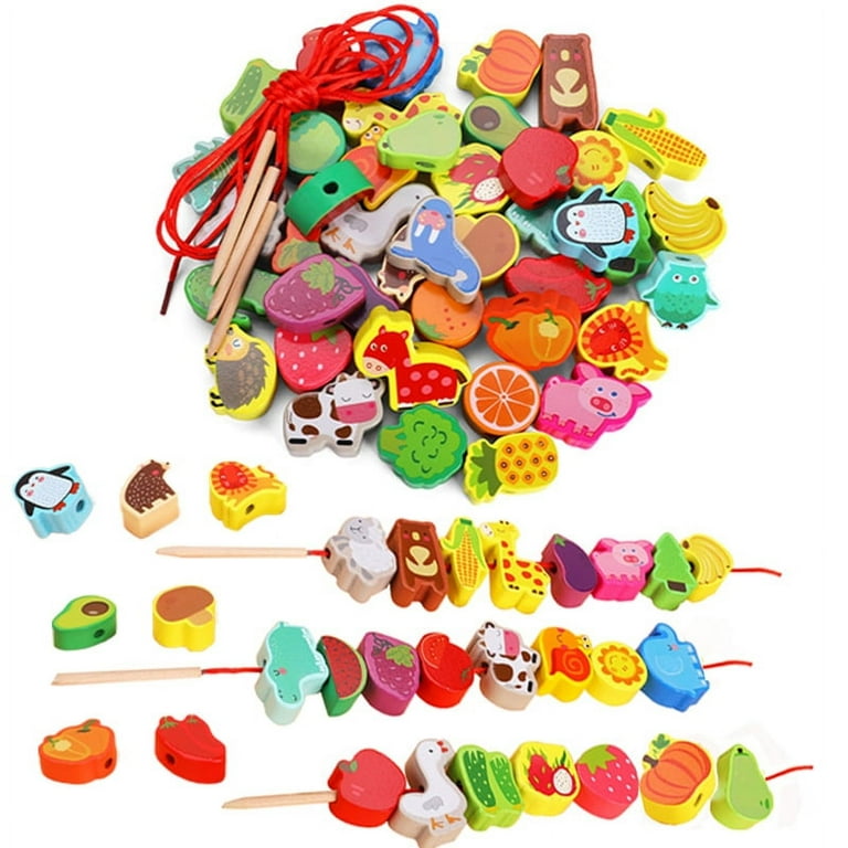 Wooden Lacing Beads  Lacing Beads for Kids