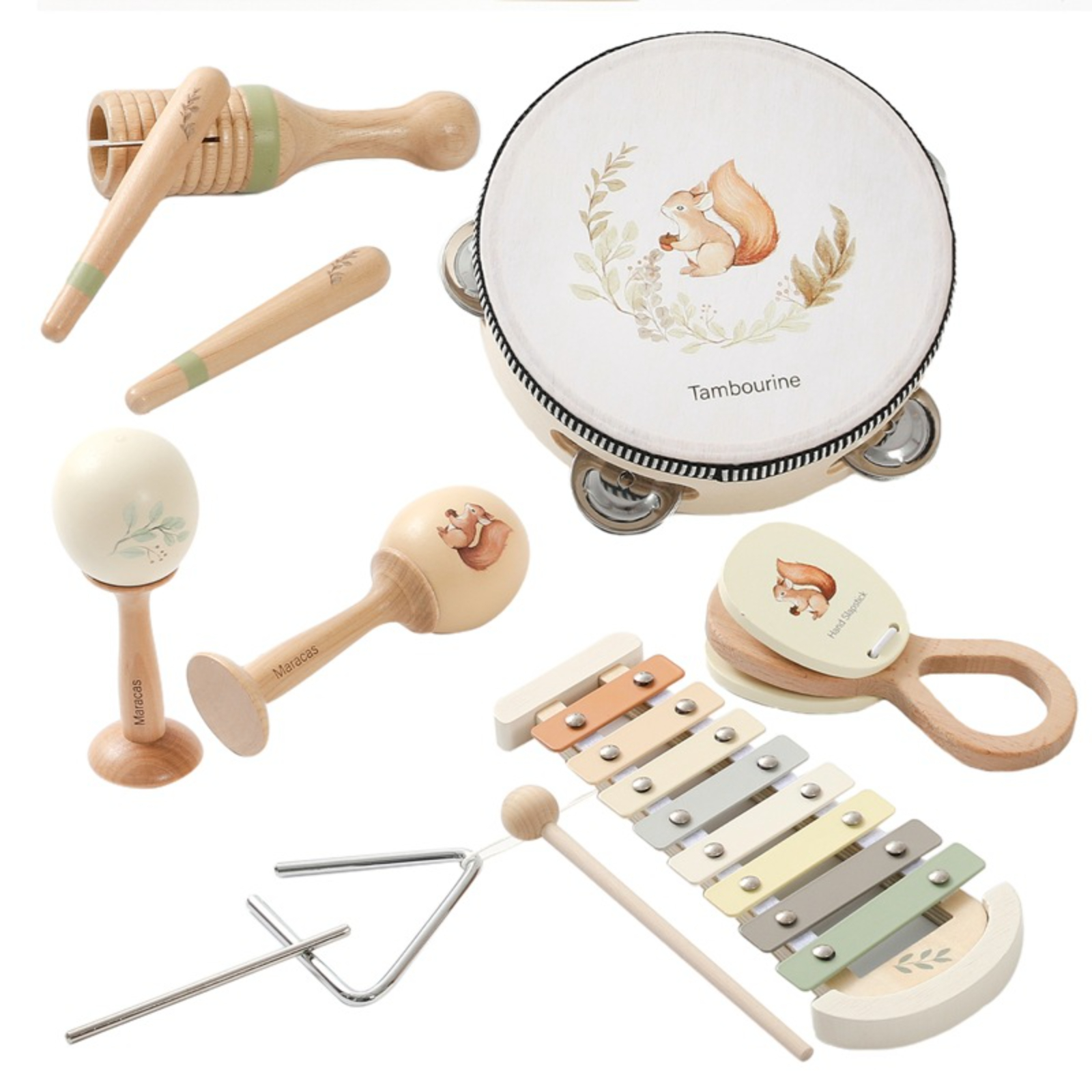 Montessori Educational Wooden Musical Instruments Set for Kids – Safe ...