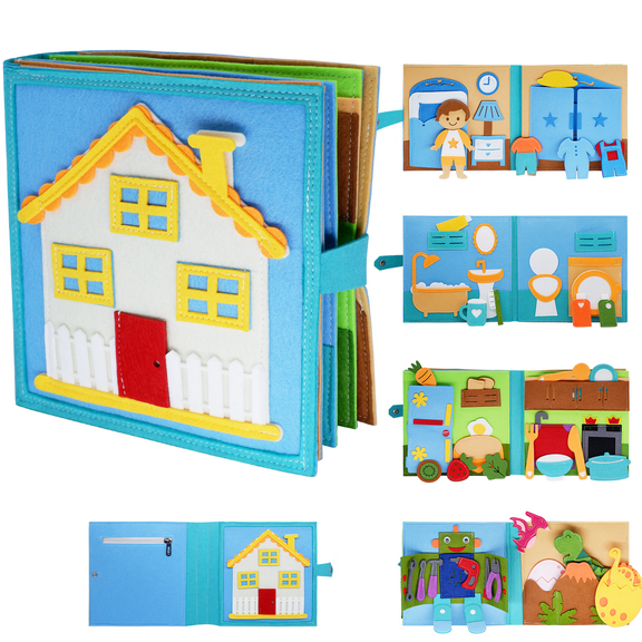 Montessori Felt Busy Book Quiet Book for Toddlers Kids Giraffes Story Books for Preschooler Pre K Learning Educational Board for Baby Boys Girls 3 4 5  6 Years Old Autism Sensory Toys Travel Gifts