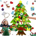 thumbnail image 1 of Montessori Felt Christmas Tree for Kids 3D, Felt Christmas Tree for Toddlers, Oversized FeltChristmasTree Wall with Lights(33*pasting,with light), 1 of 9