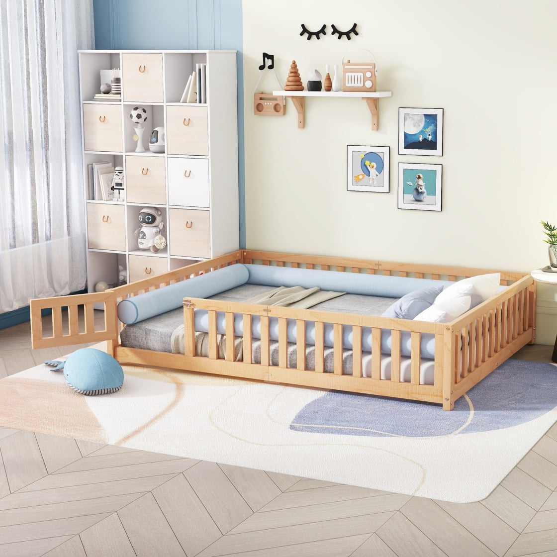 Montessori Floor Bed for Children, Floor Bed Frame Queen Size with