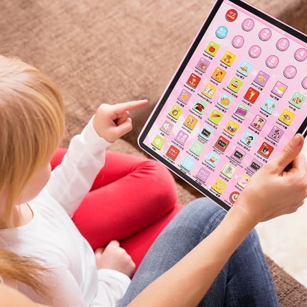 Montessori Learning Toys for 3 Year Old Boys Girls Toddler Touch Tablet Kids Electronic Interactive Toy with ABC Spelling Music Function