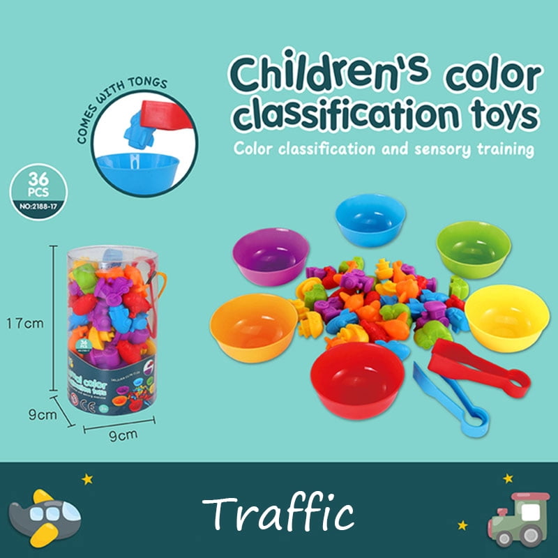 Montessori Material Rainbow Counting Bear Math Toys Animal Dinosaur ...