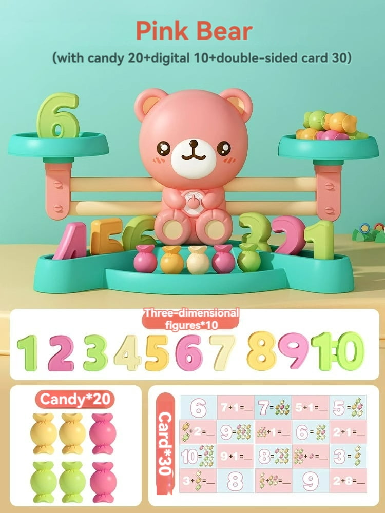 Bear Projector Math Montessori Math Toy Bear Balance Baby Montessori Educational Games ...